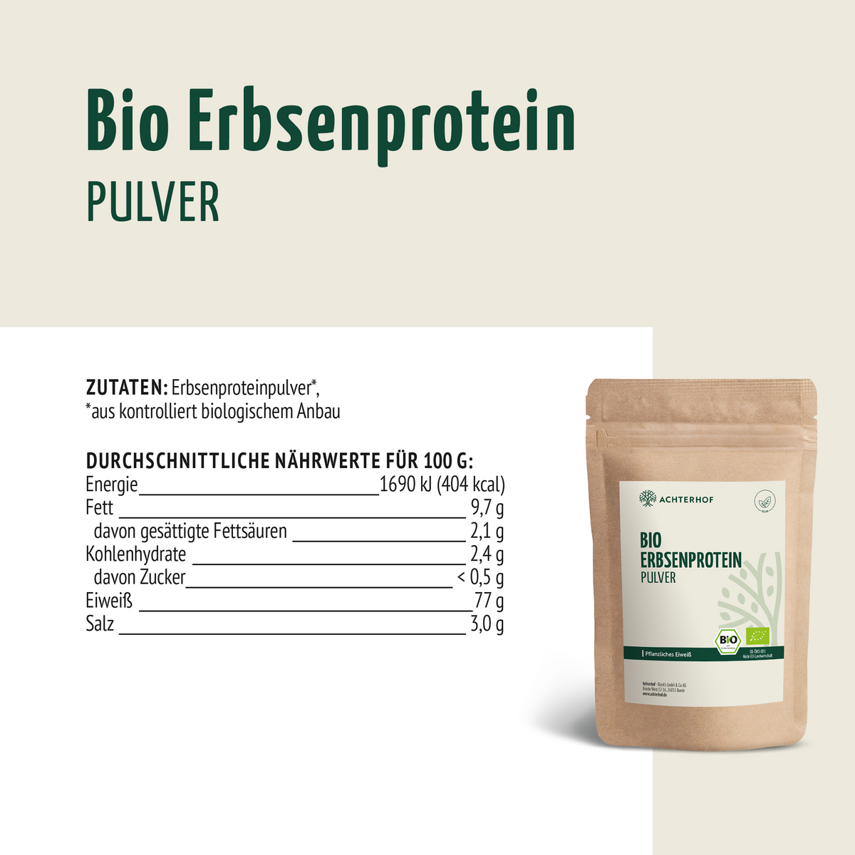 Bio Erbsenprotein Pulver (250g)
