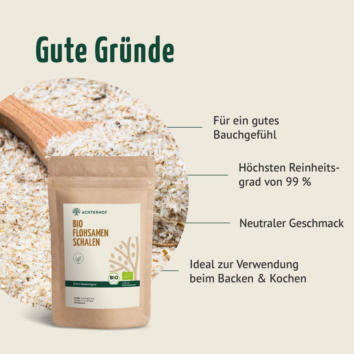 Flohsamenschalen Bio (500g)