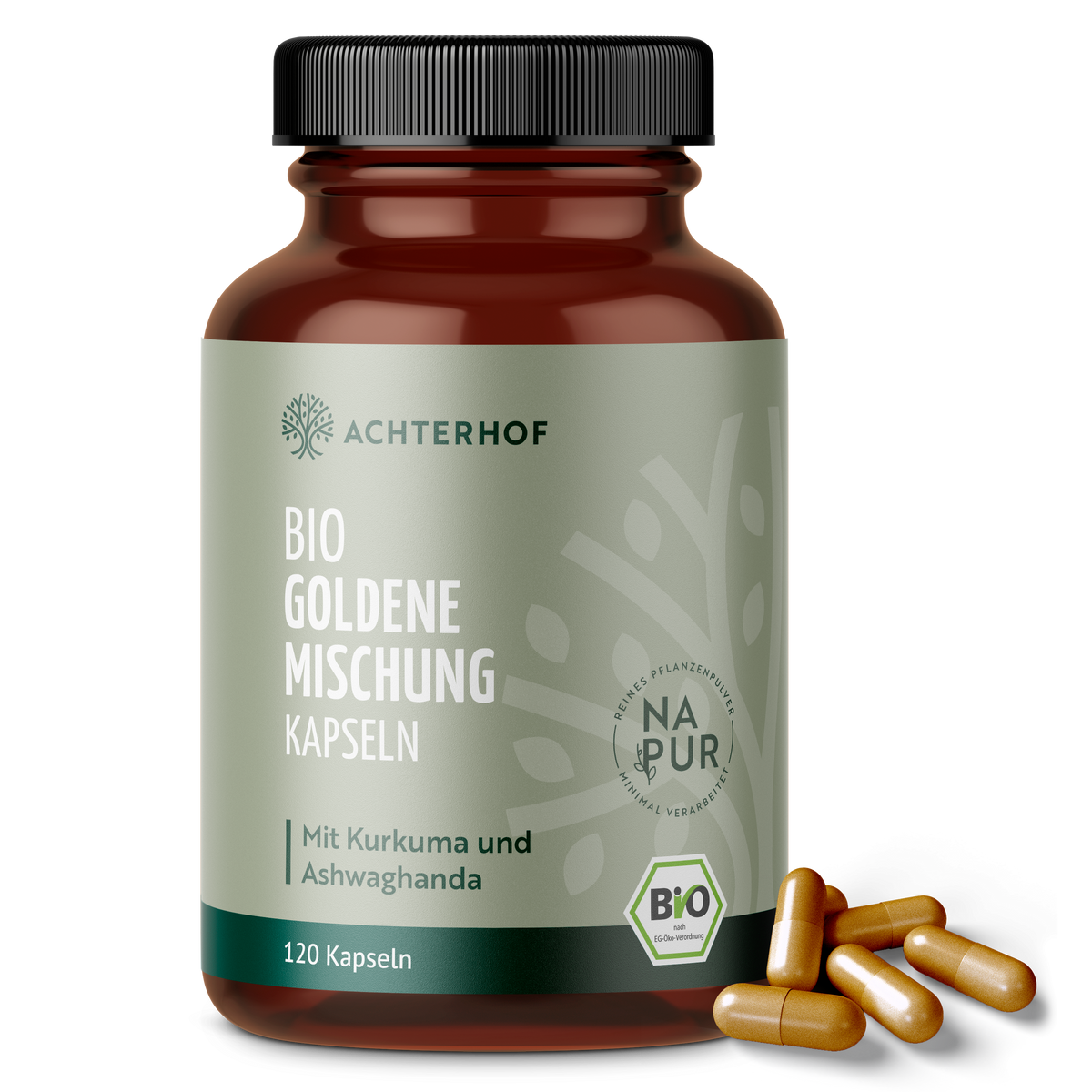 Goldene Mischung Kapseln Bio – ohne Piperin (120 Kapseln)