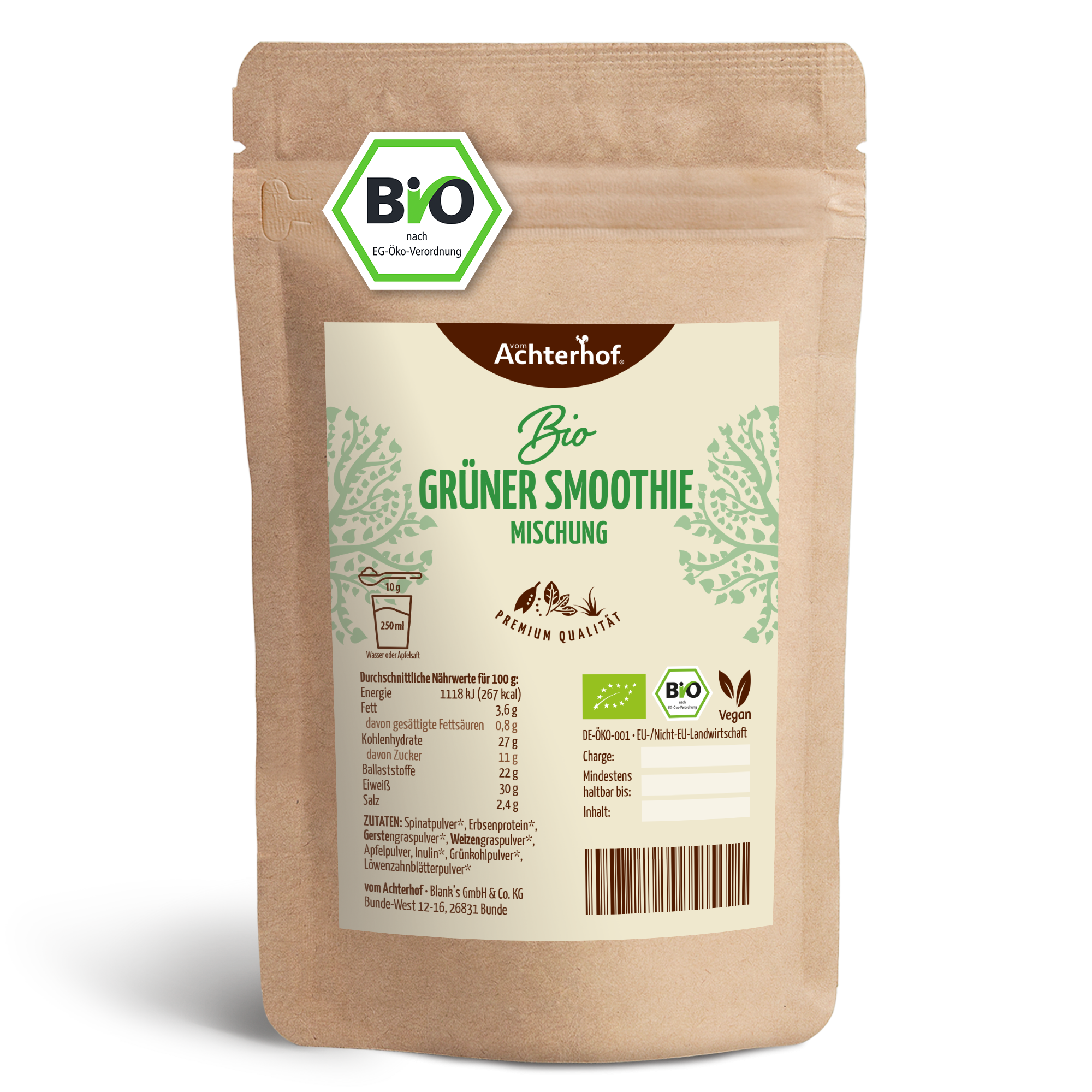 Grüner Smoothie Mischung Bio (250g)