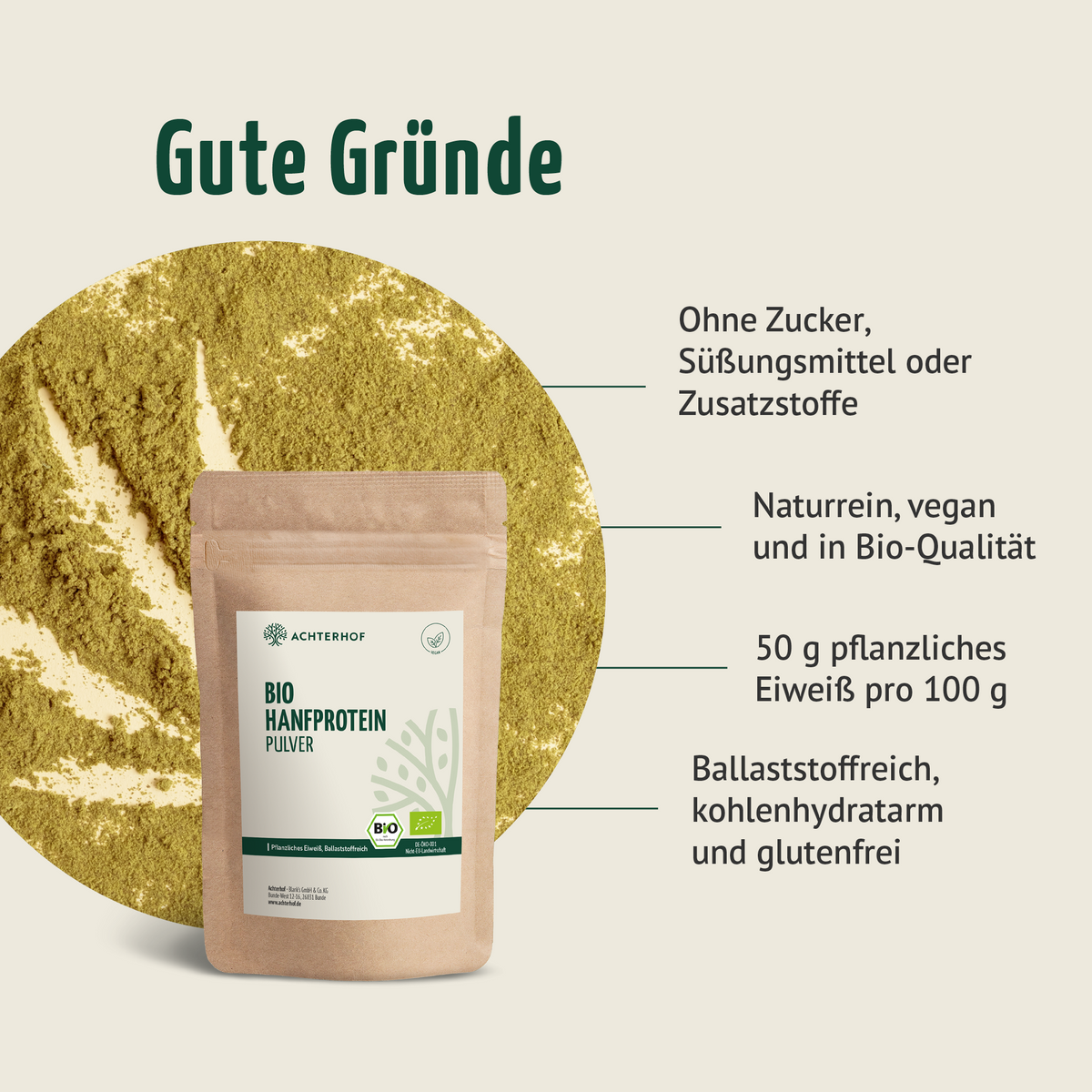 Bio Hanfprotein Pulver (250g)