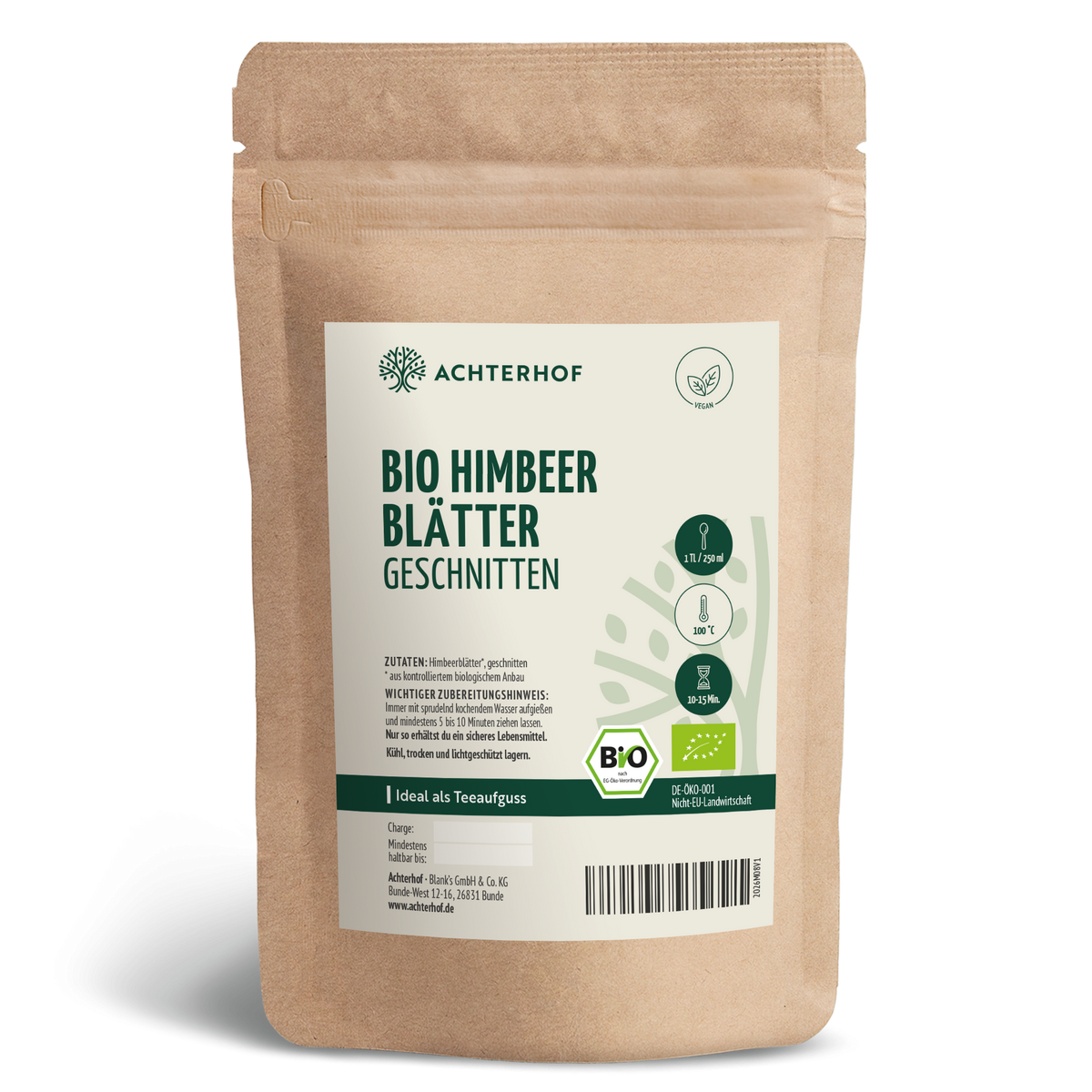 Himbeerblätter geschnitten Bio (100g)