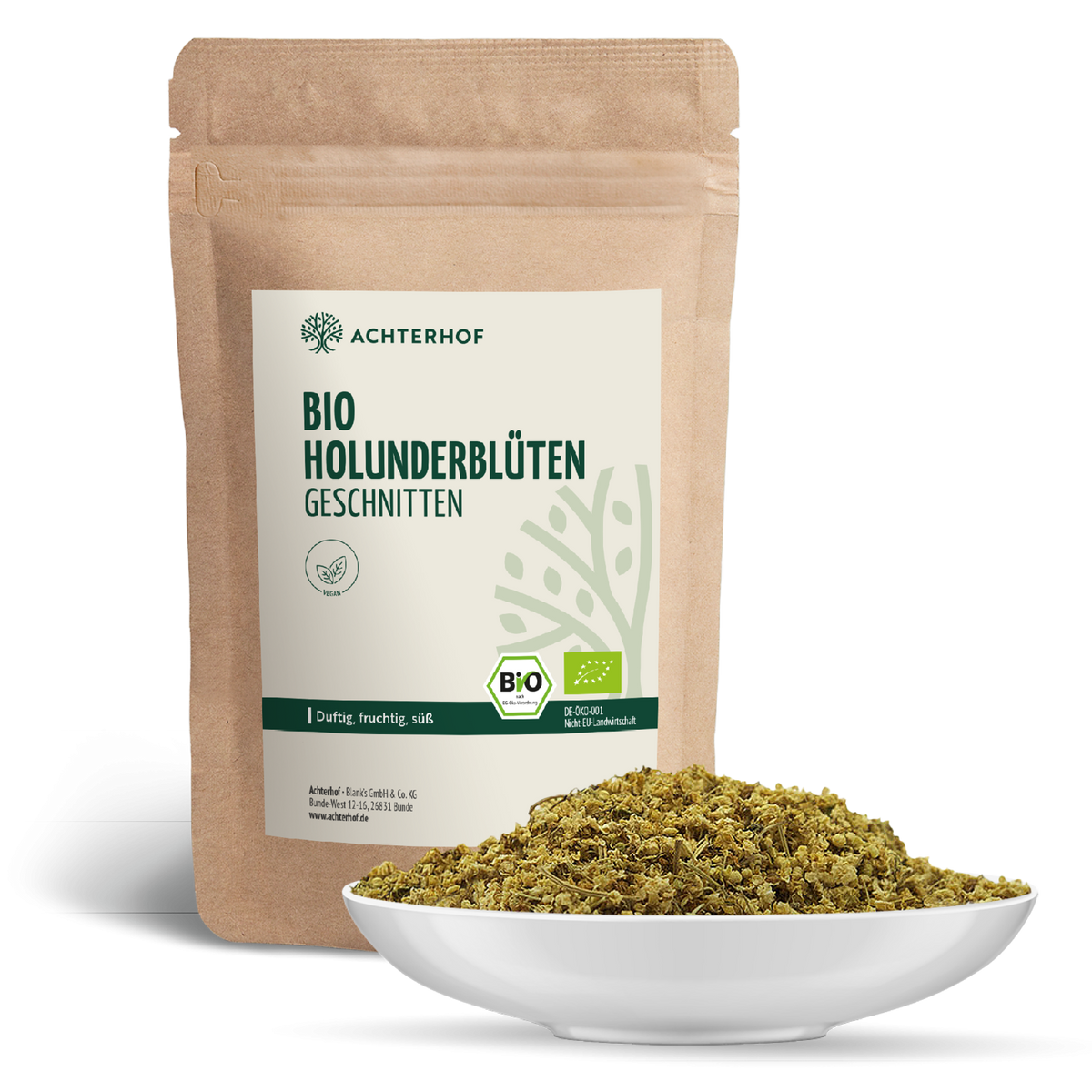 Holunderblüten geschnitten Bio (100g)