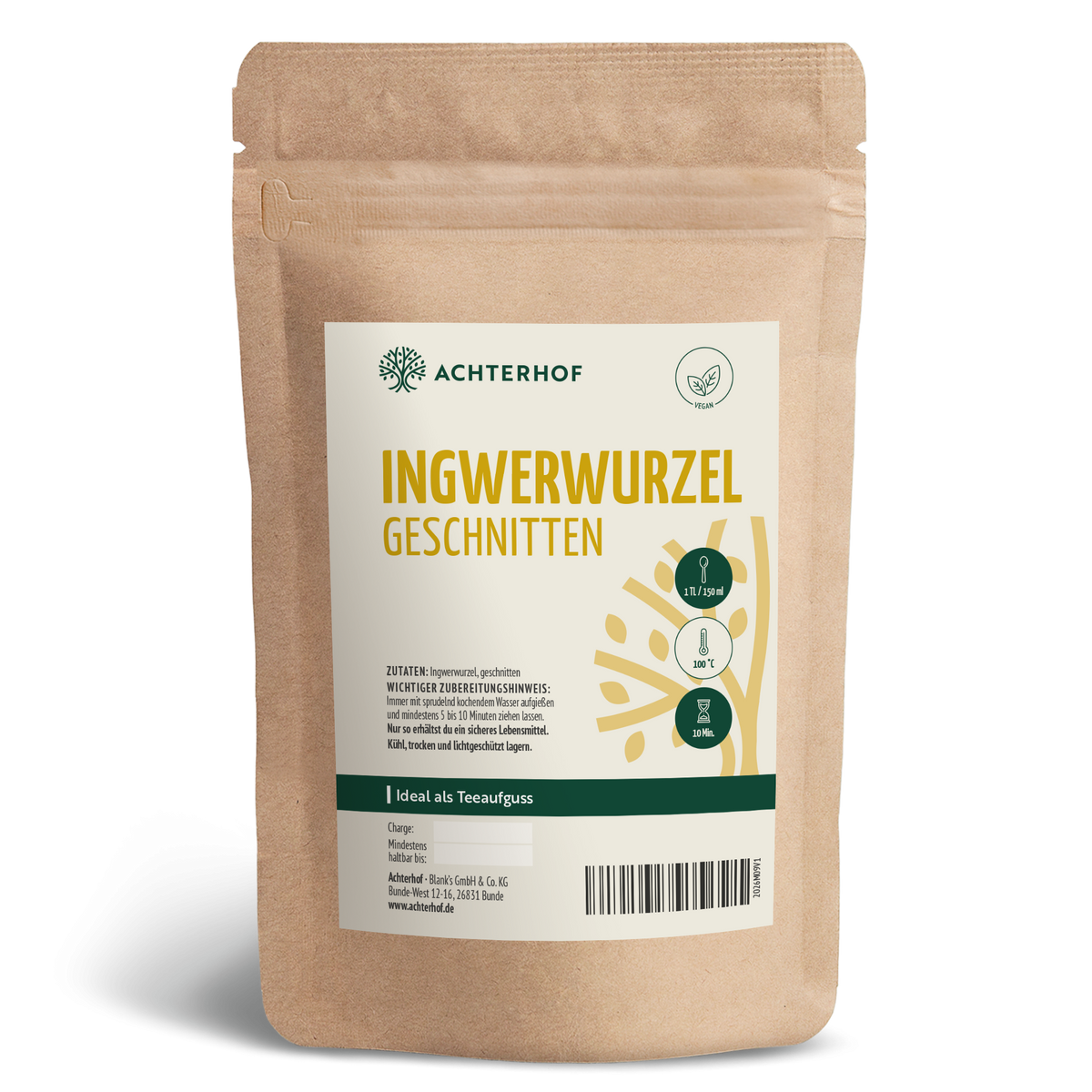 Ingwerwurzel geschnitten (250g)