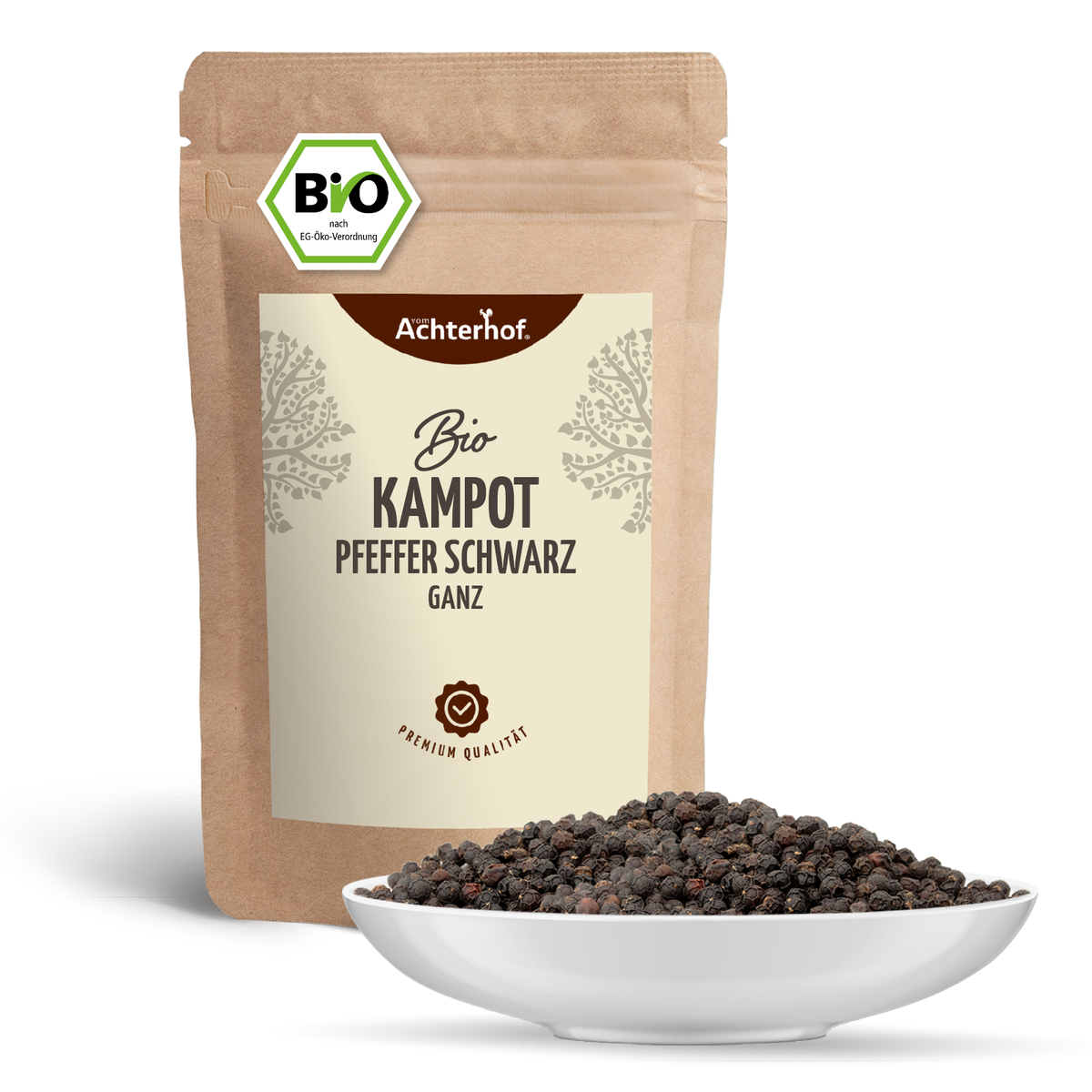 Kampot Pfeffer schwarz ganz Bio (250g)