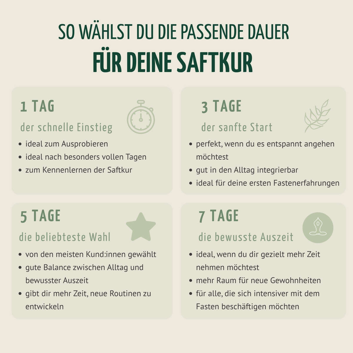 Kräuterwunder Bio Fastenkur 1-7 Tage (6 Flaschen pro Tag)