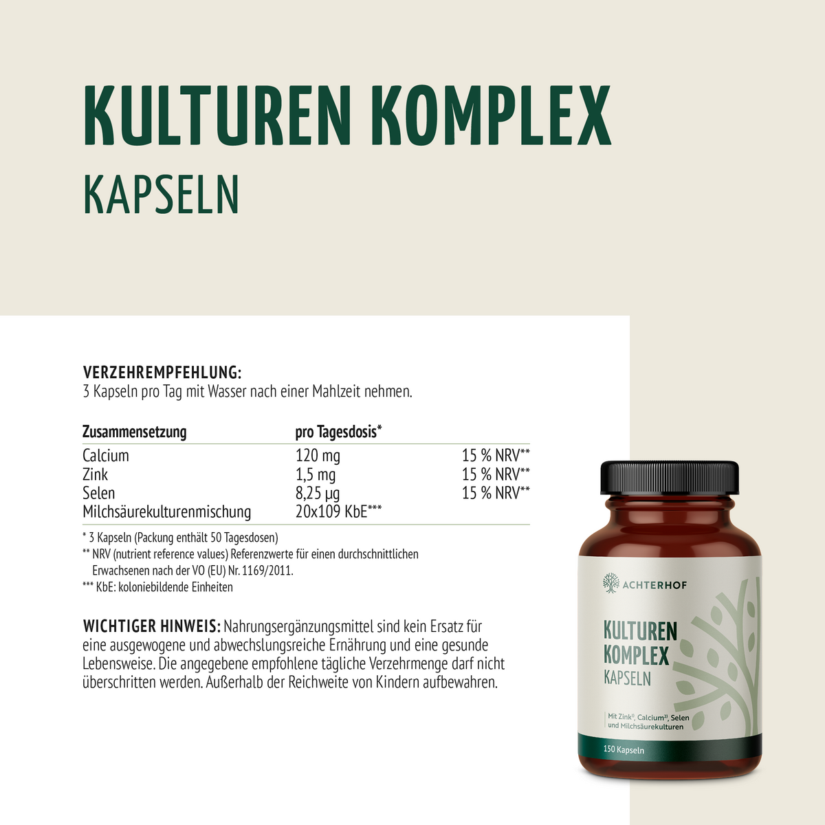 Kulturen Komplex (150 Kapseln)