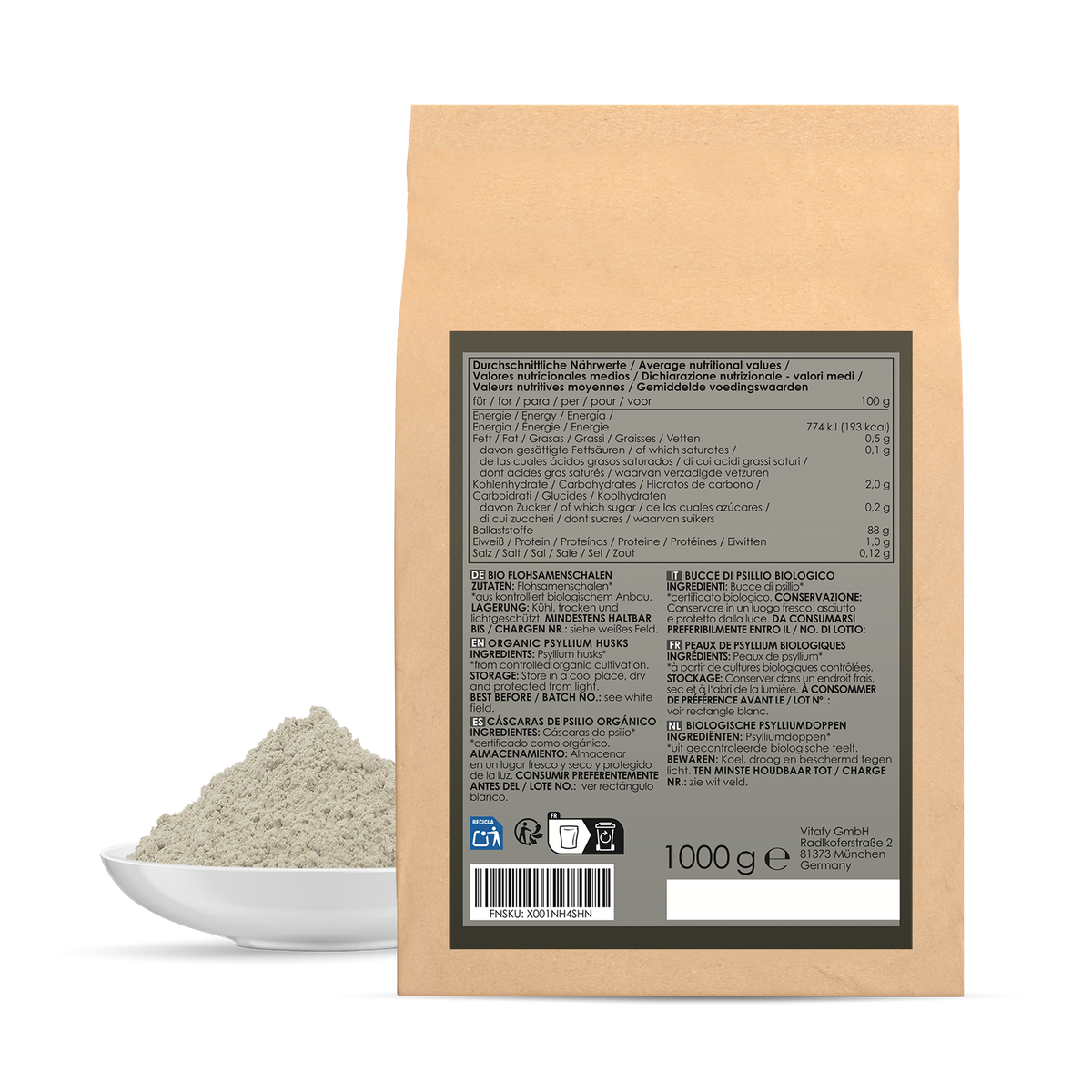 Bio Flohsamenschalen (1000g)