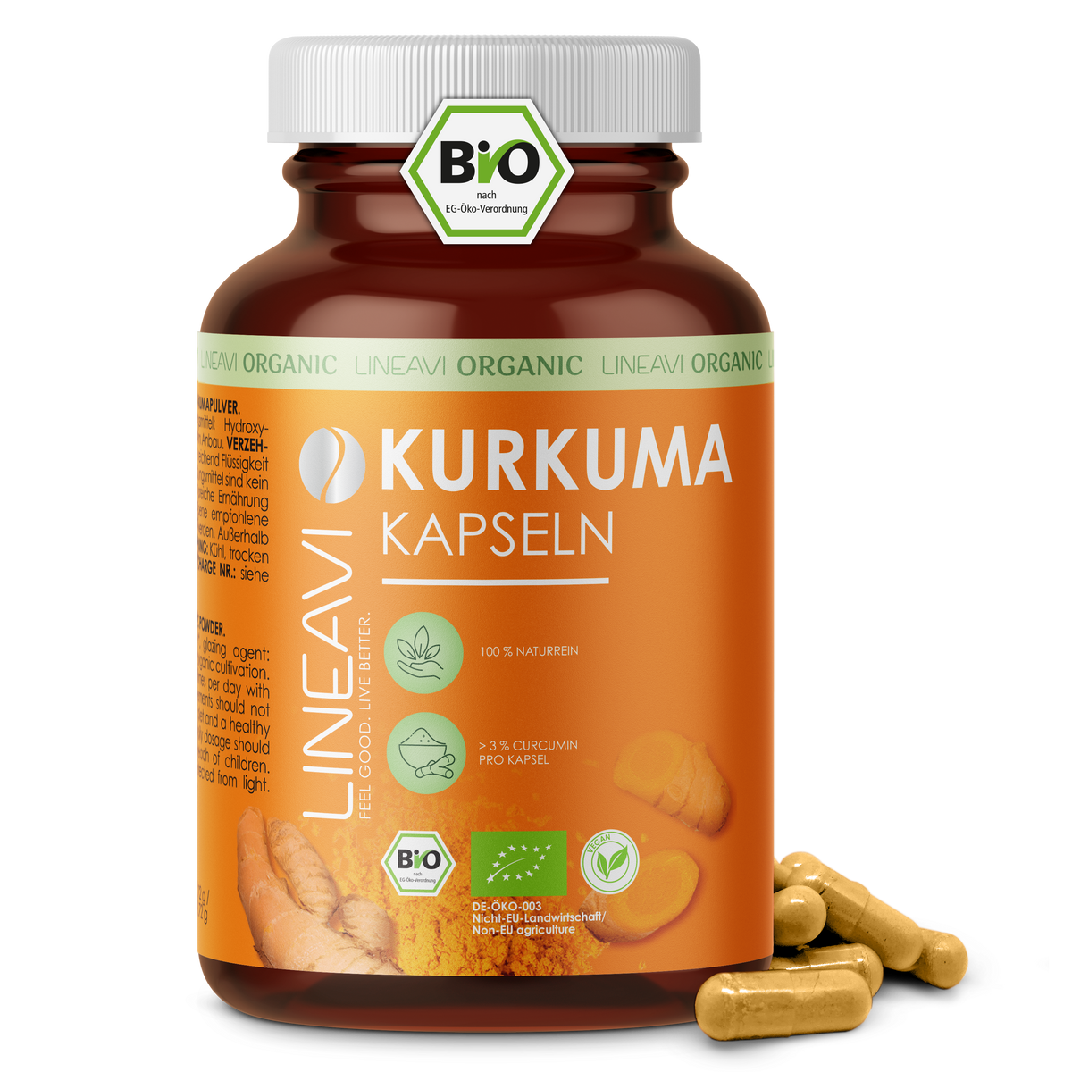 Bio Kurkuma Kapseln (180 Kapseln)