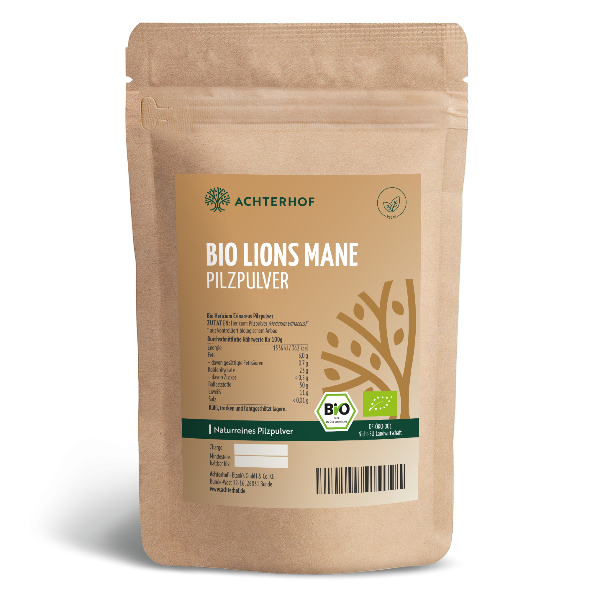 Bio Lions Mane Pilzpulver (100g)