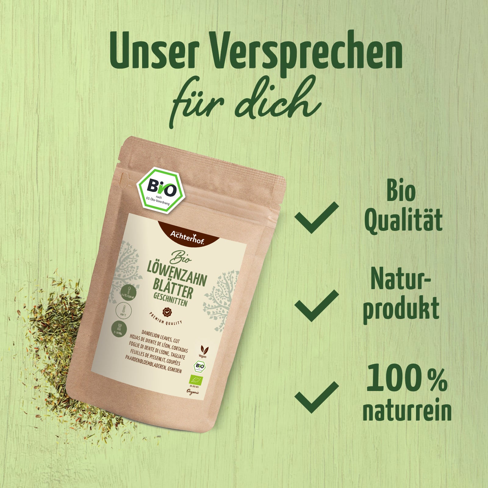 Löwenzahnblätter geschnitten Bio (500g)