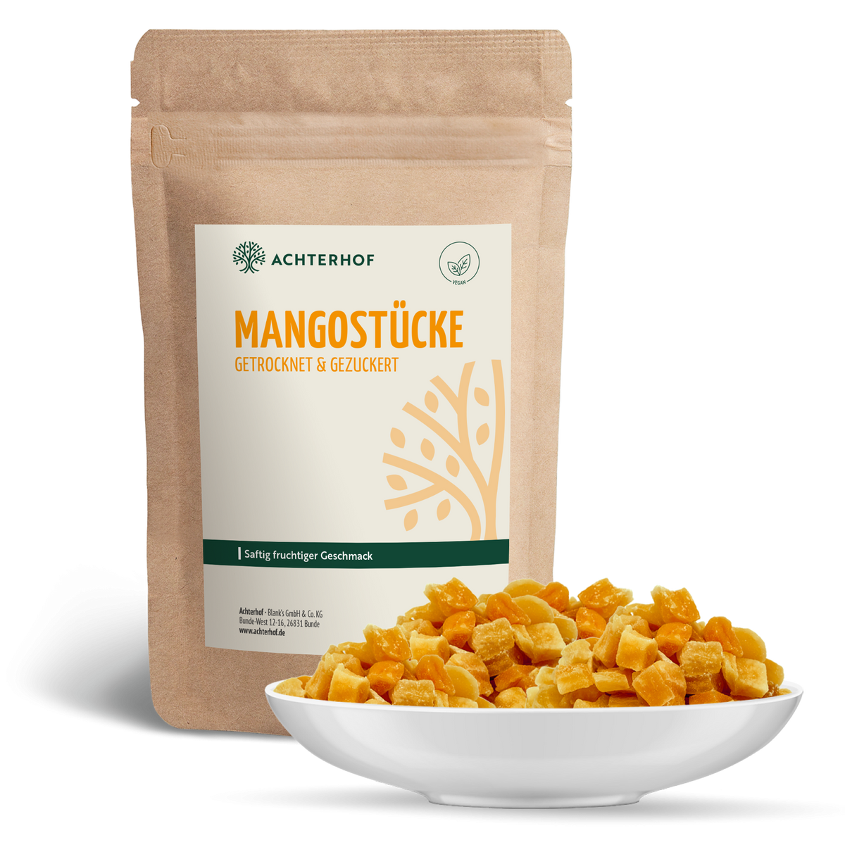 Mangostücke getrocknet & gezuckert (500g)
