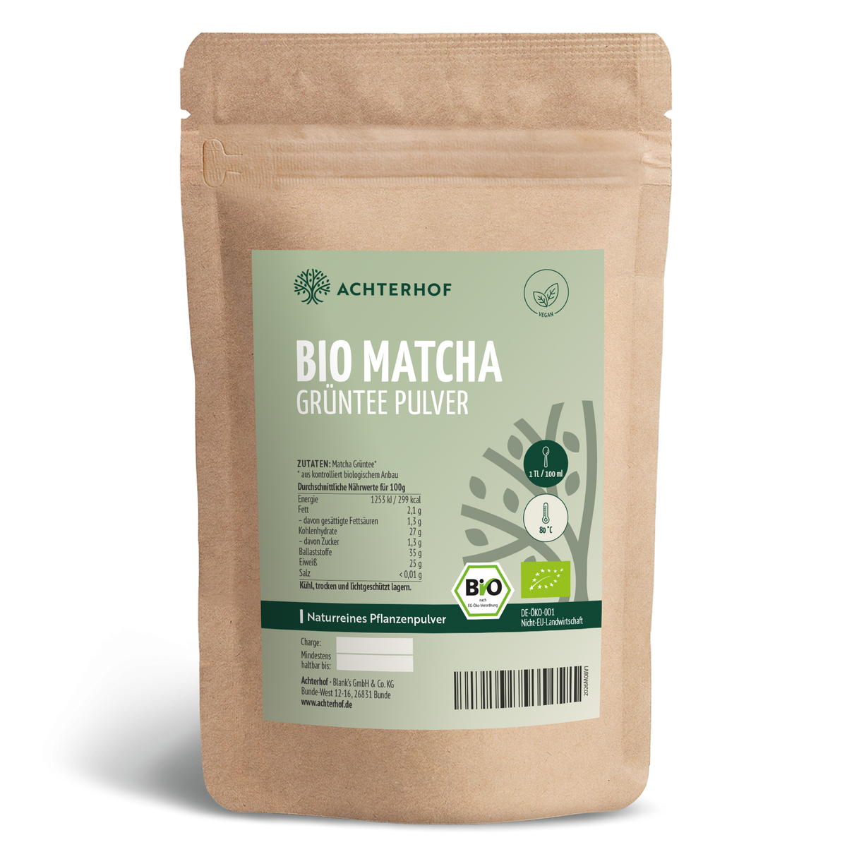 Bio Matcha Grüntee Pulver (100g)
