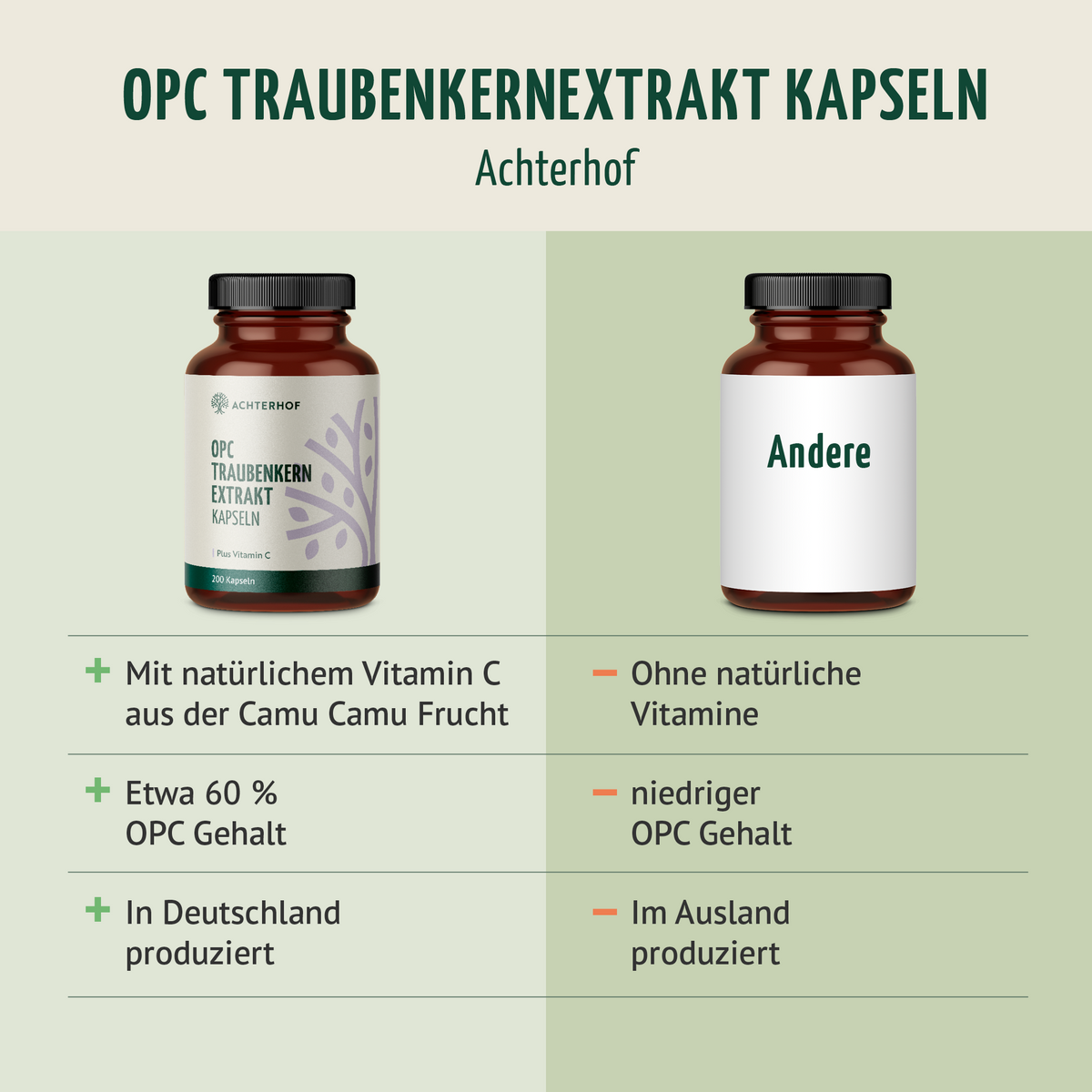 OPC Traubenkernextrakt + Vitamin C Kapseln (200 Kapseln)