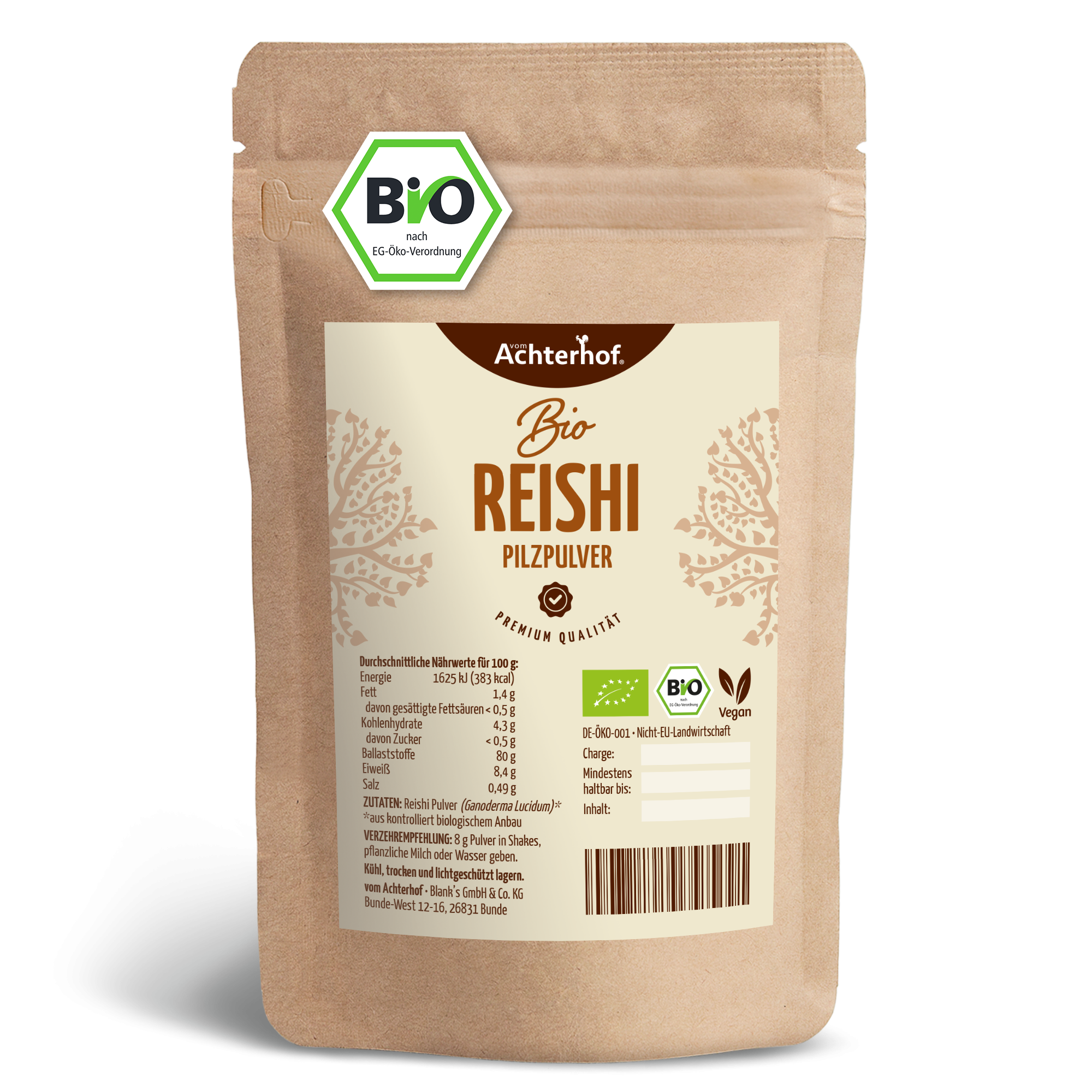 Bio Reishi Pilzpulver (100g)