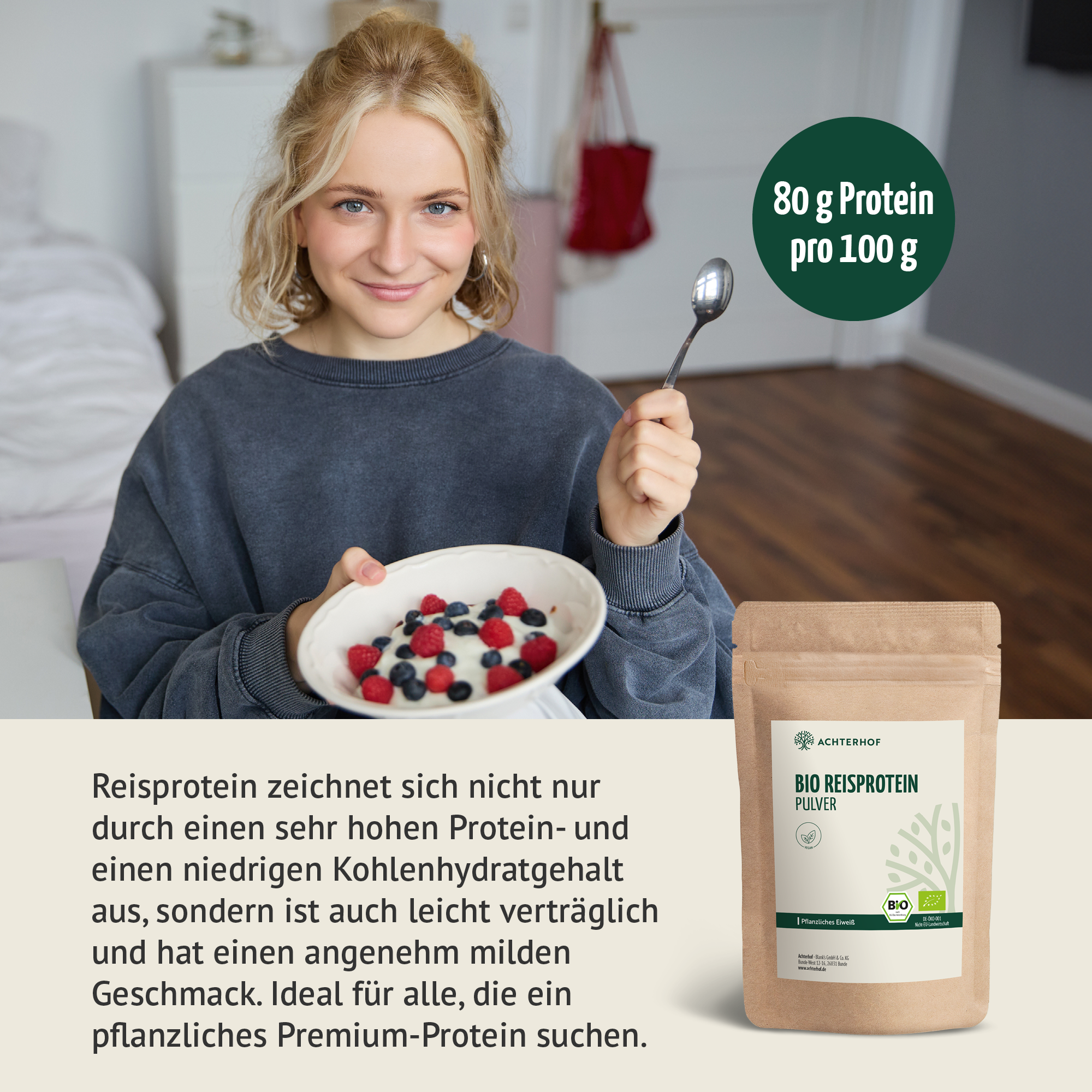 Bio Reisprotein Pulver (500g)