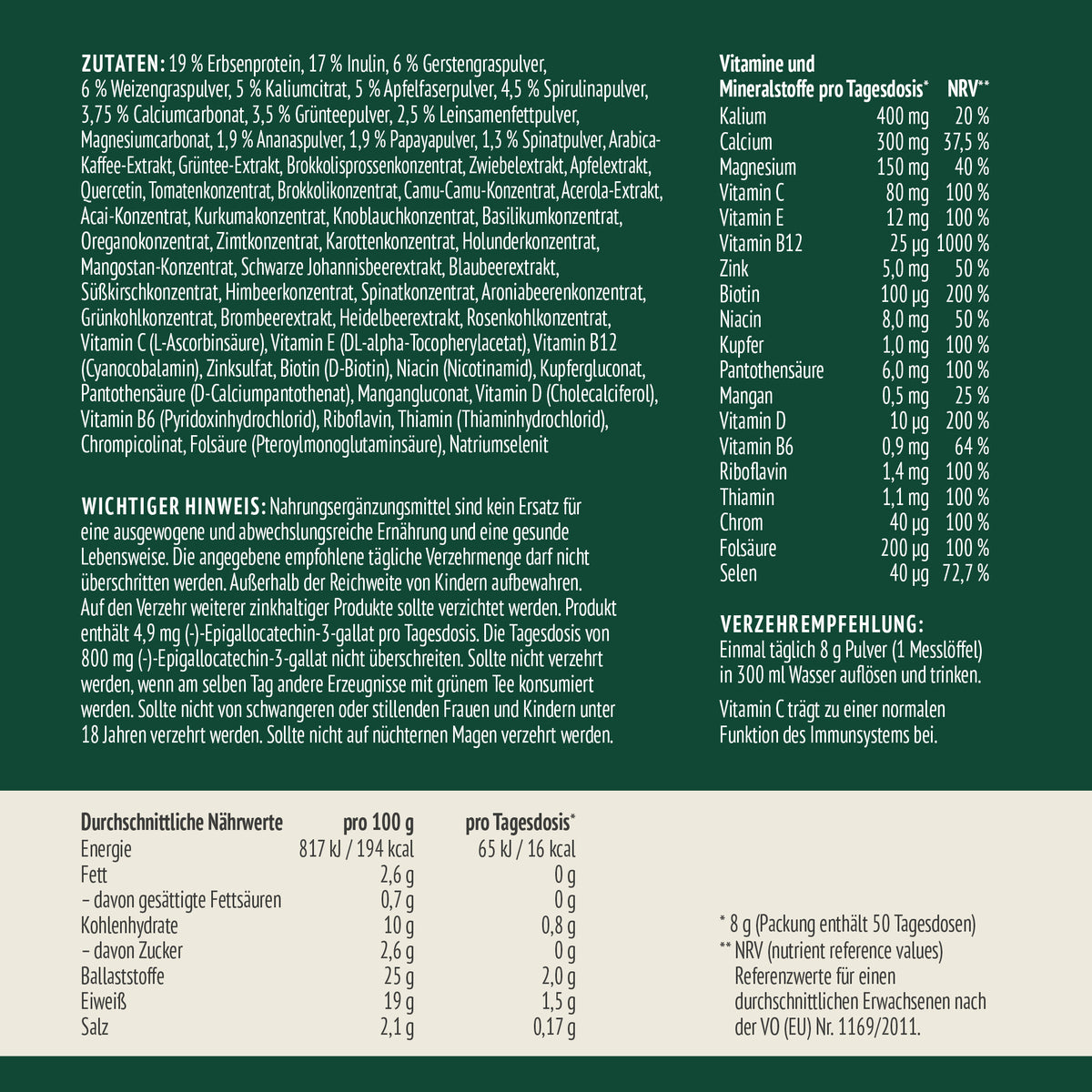 Vital Greens Pulver (400g)